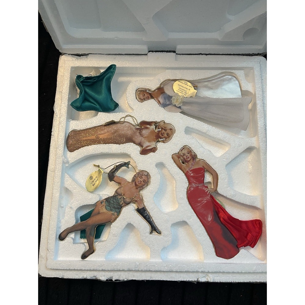 THE GLAMOROUS MISS MARILYN MONROE Porcelain Ornament Set of 4 MIB + COA #2